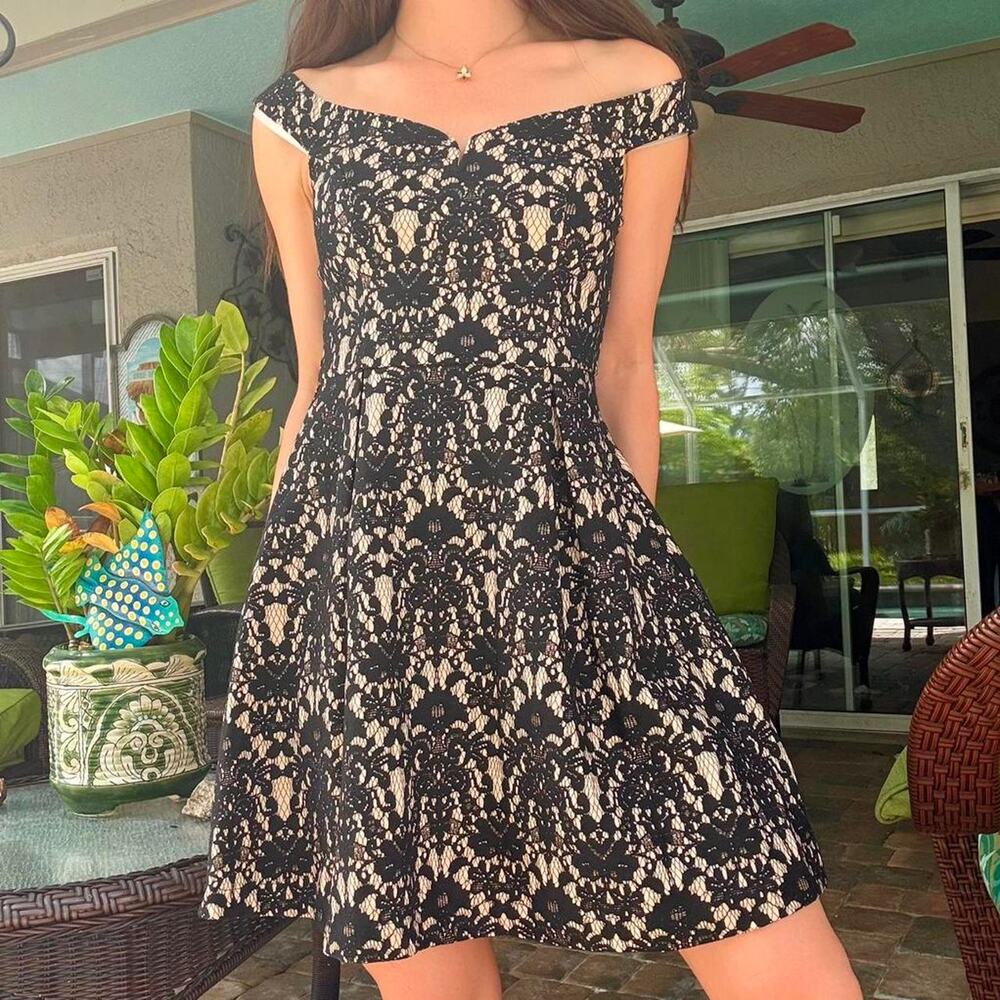 NWT Francesca's Black Lace Dress